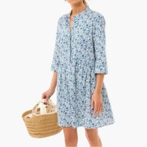 Tuckernuck Royal Shirt Dress Blue Ditsy Floral NWOT M